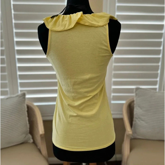 Lilly Pulitzer | Nadel Sunglow Ruffled Pima Cotton Tank Top - Size XS - Picture 5 of 6